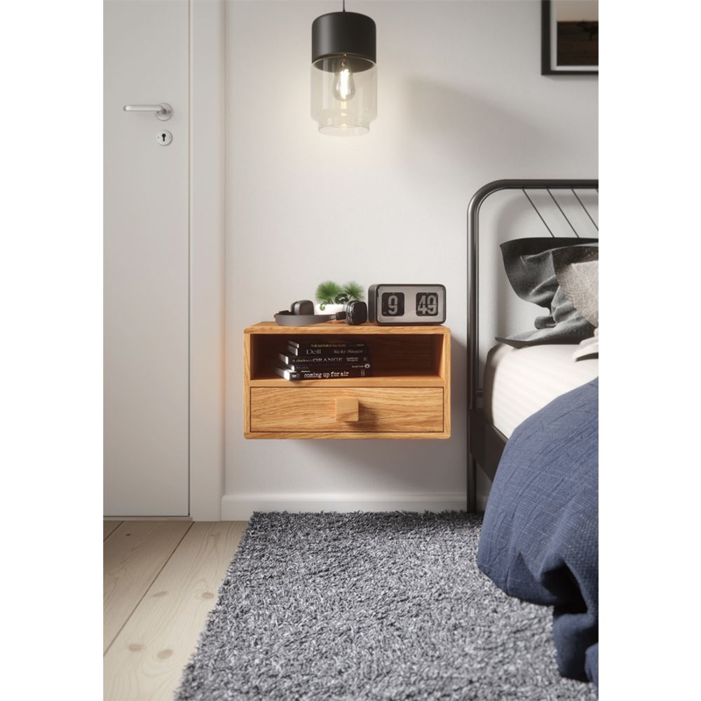 Shelves - Solid oak wood floating nightstand HOPE - WOODEK
