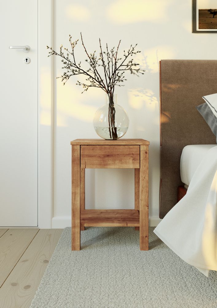 Tables de nuit - Table de chevet TOMMY 1 tiroir en bois massif - WOODEK