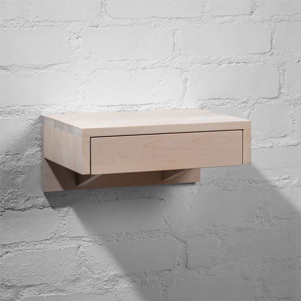 Night tables - Floating Nightstand BO, solid wood - WOODEK