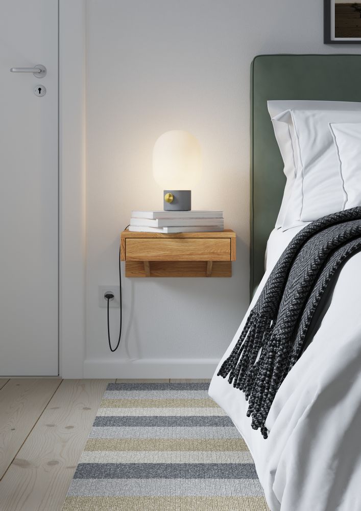 Night tables - Floating Nightstand BO, solid wood - WOODEK