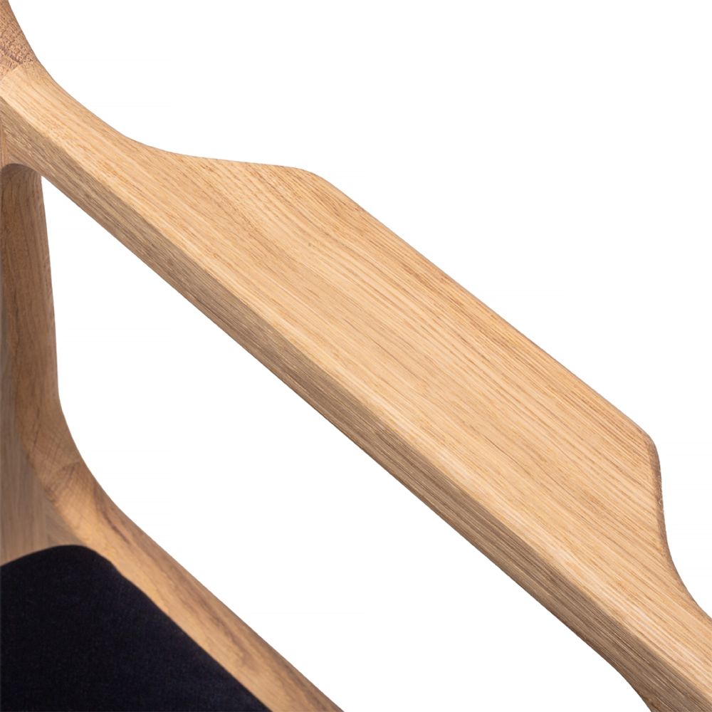 Office seating - Dining chair OSLO with armrests, solid oak - WOODEK