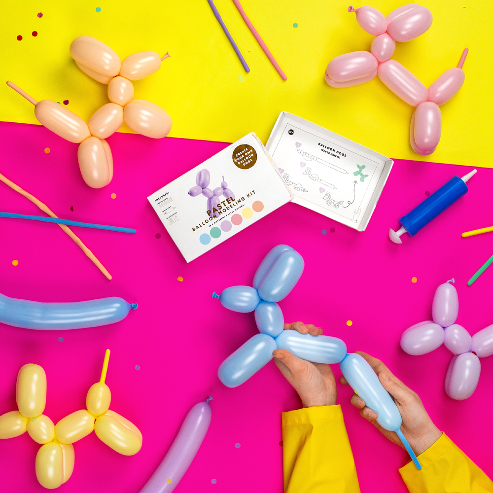 Objets de décoration - Ballons à modeler avec pompe, mélange de couleurs - PARTYDECO