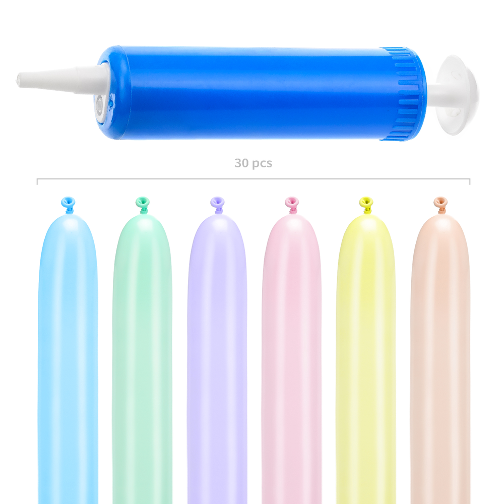 Objets de décoration - Ballons à modeler avec pompe, mélange de couleurs - PARTYDECO