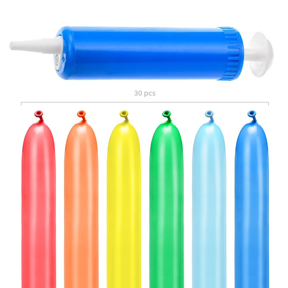 Objets de décoration - Ballons à modeler avec pompe, mélange de couleurs - PARTYDECO