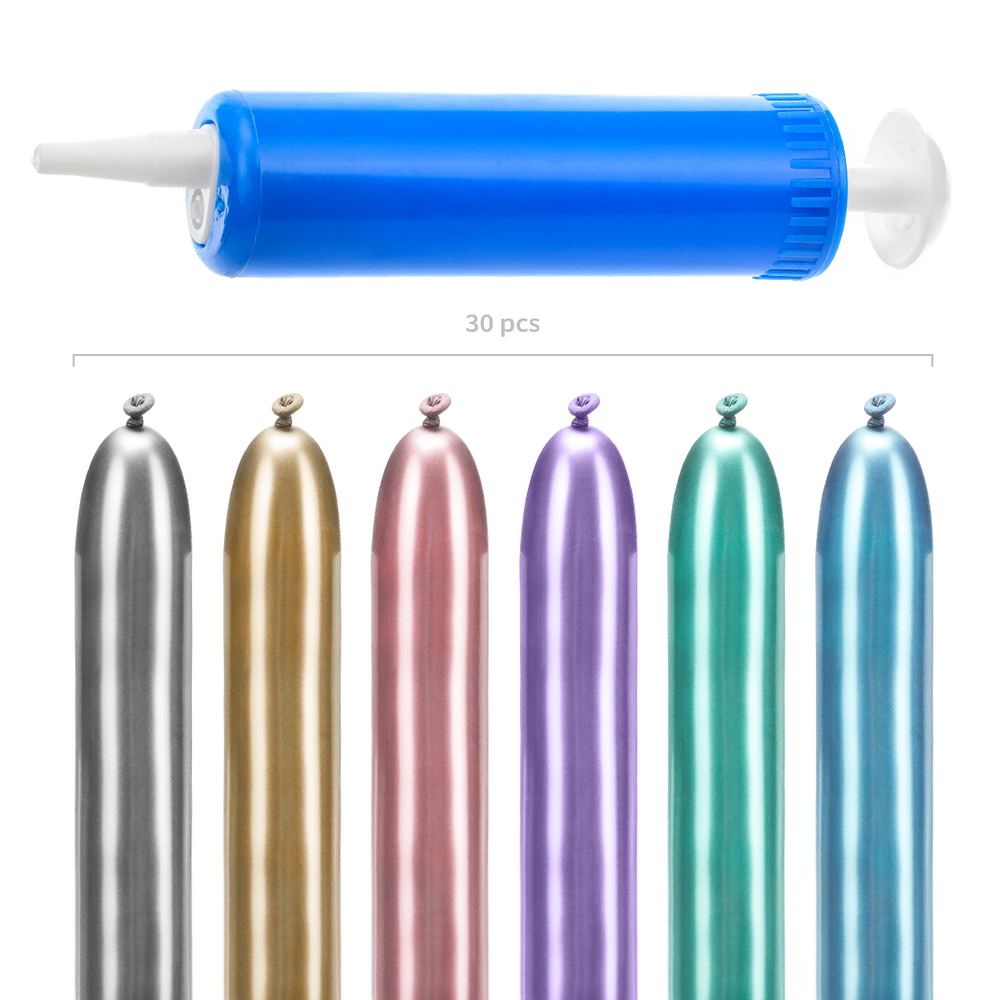 Objets de décoration - Ballons à modeler avec pompe, mélange de couleurs - PARTYDECO