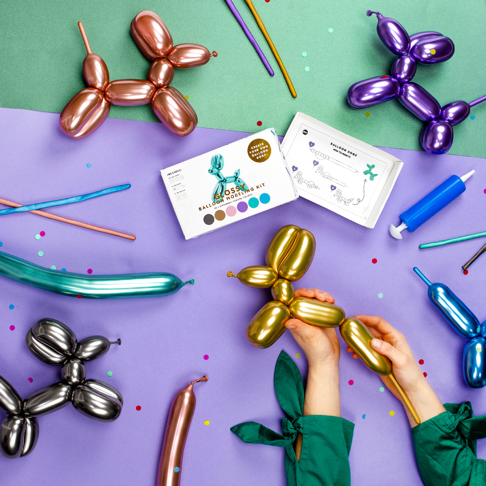 Objets de décoration - Ballons à modeler avec pompe, mélange de couleurs - PARTYDECO