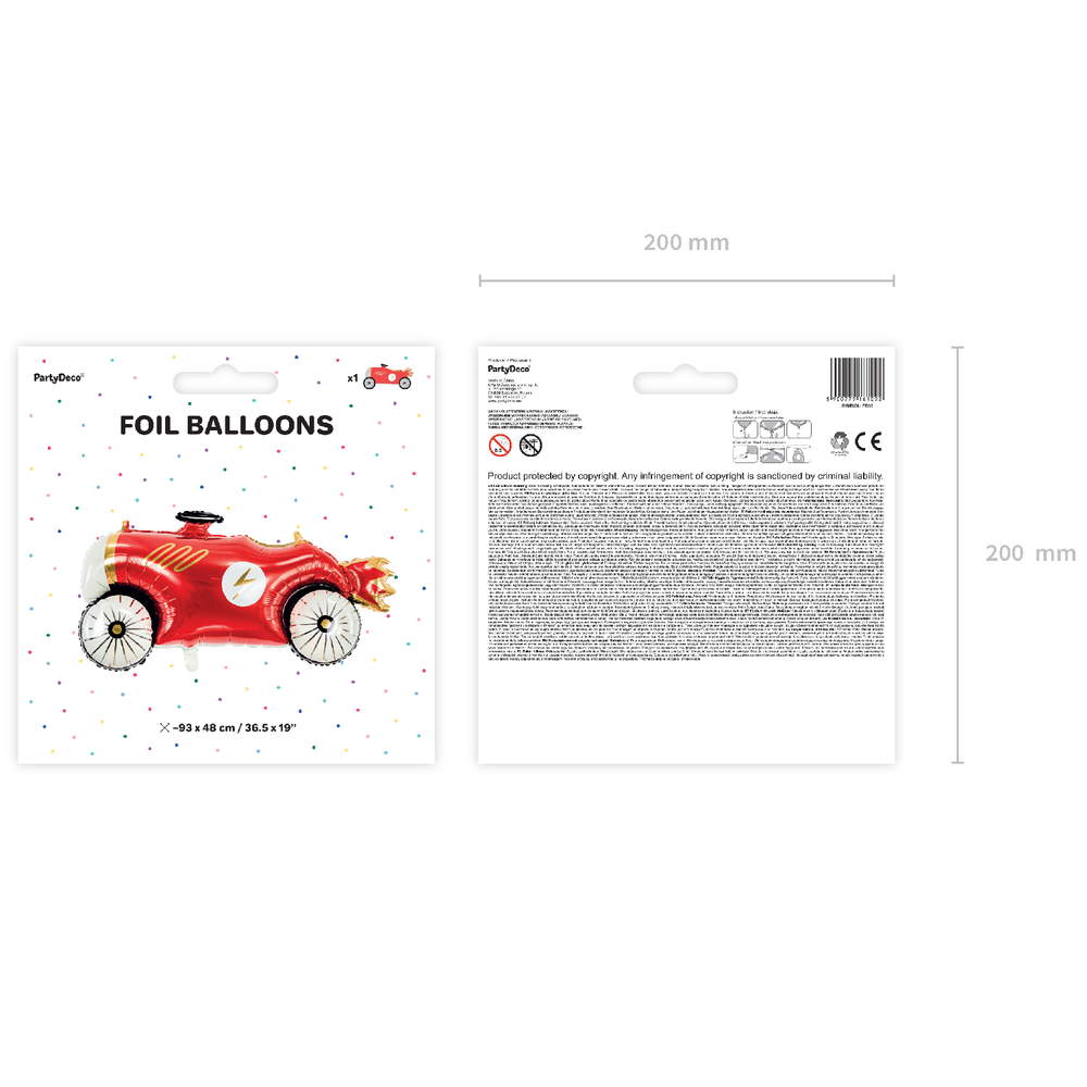 Objets de décoration - Voiture ballon en aluminium, 93x48cm, mélange - PARTYDECO