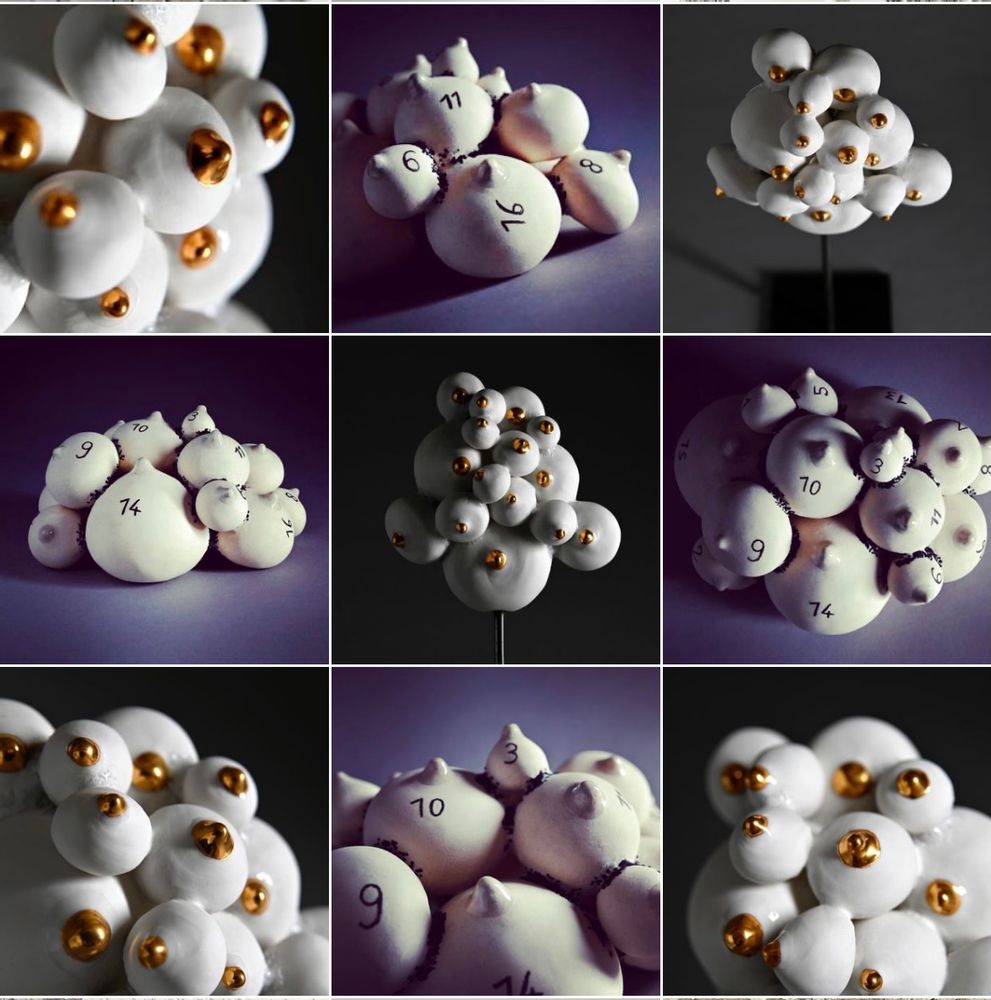Sculptures, statuettes and miniatures - Breasts porcelain collection cluster - GUENAELLE GRASSI