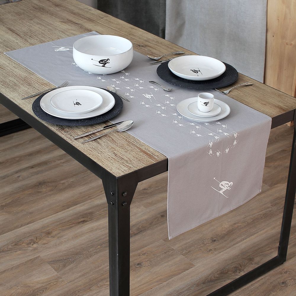 Plats et saladiers - Saladier/Plat à pâtes schuss à la montagne 24cm - CRÉATIONS LÉONIE'S FRANCE