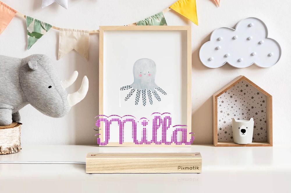 Children's decorative items - DESIGN LAMP & CUSTOMIZABLE - 1 to 4 letters - PIXMATIK