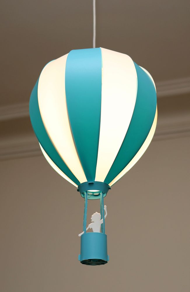 Suspensions - Lampe suspension enfant MONTGOLFIÈRE TURQUOISE - R&M COUDERT