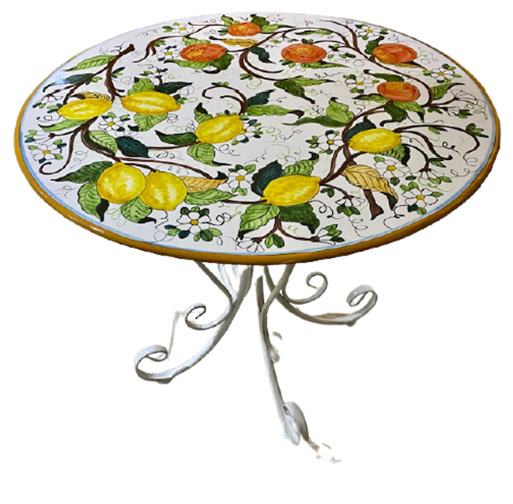 Lawn tables - Hand-painted outdoor porcelain stoneware table - CERASELLA CERAMICHE