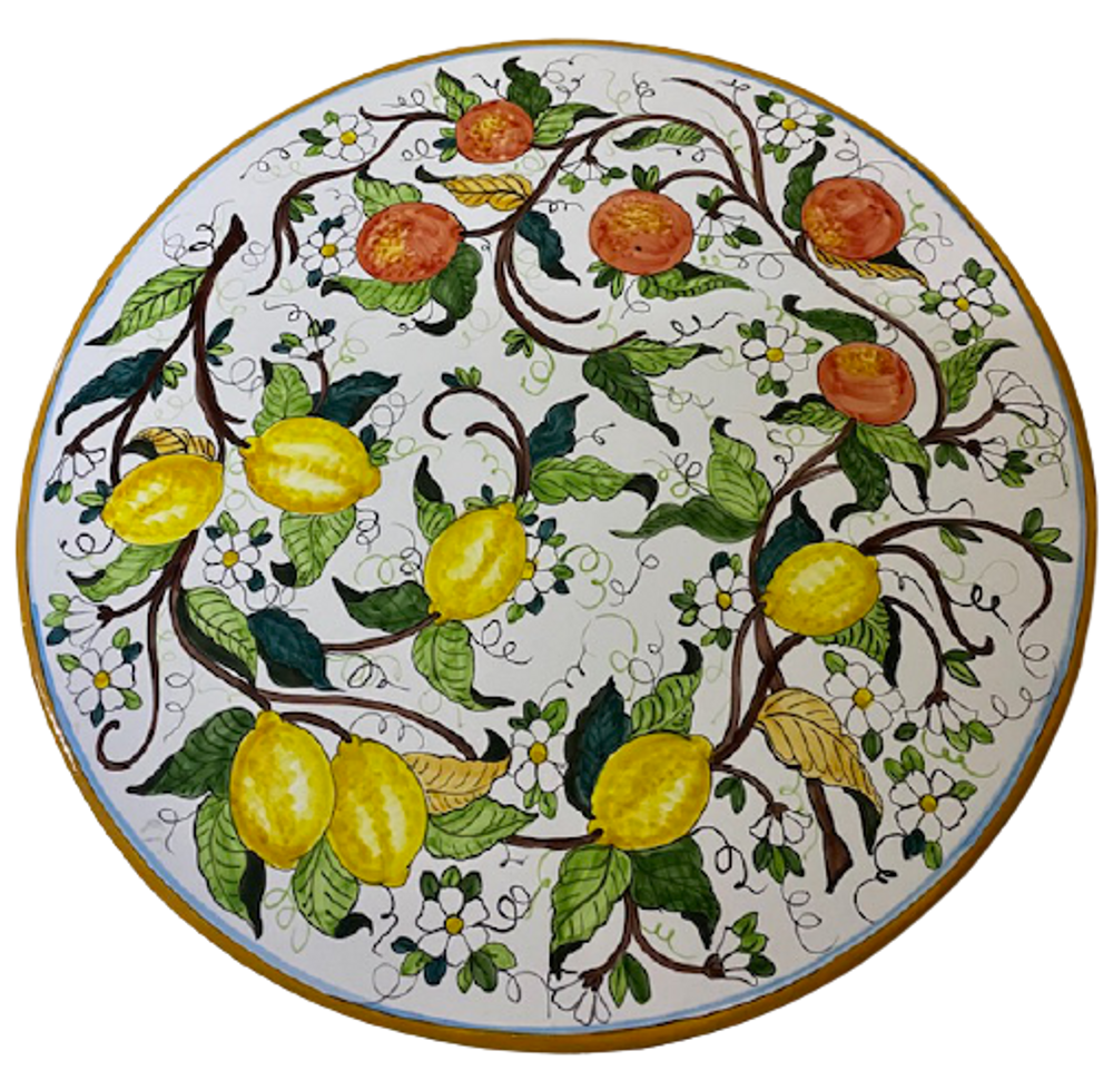 Lawn tables - Hand-painted outdoor porcelain stoneware table - CERASELLA CERAMICHE
