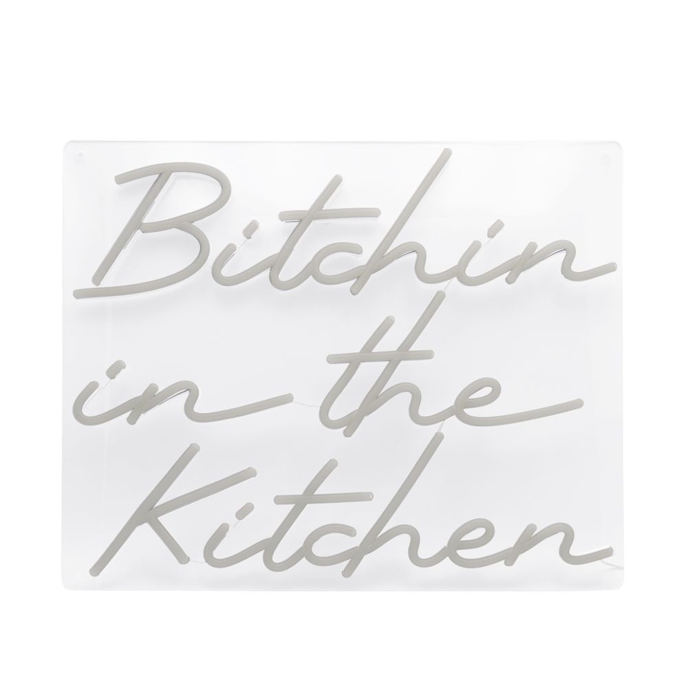 LED modules - 'BITCHIN IN THE KITCHEN' ORANGE NEON LED WALL MOUNTED SIGN - LOCOMOCEAN