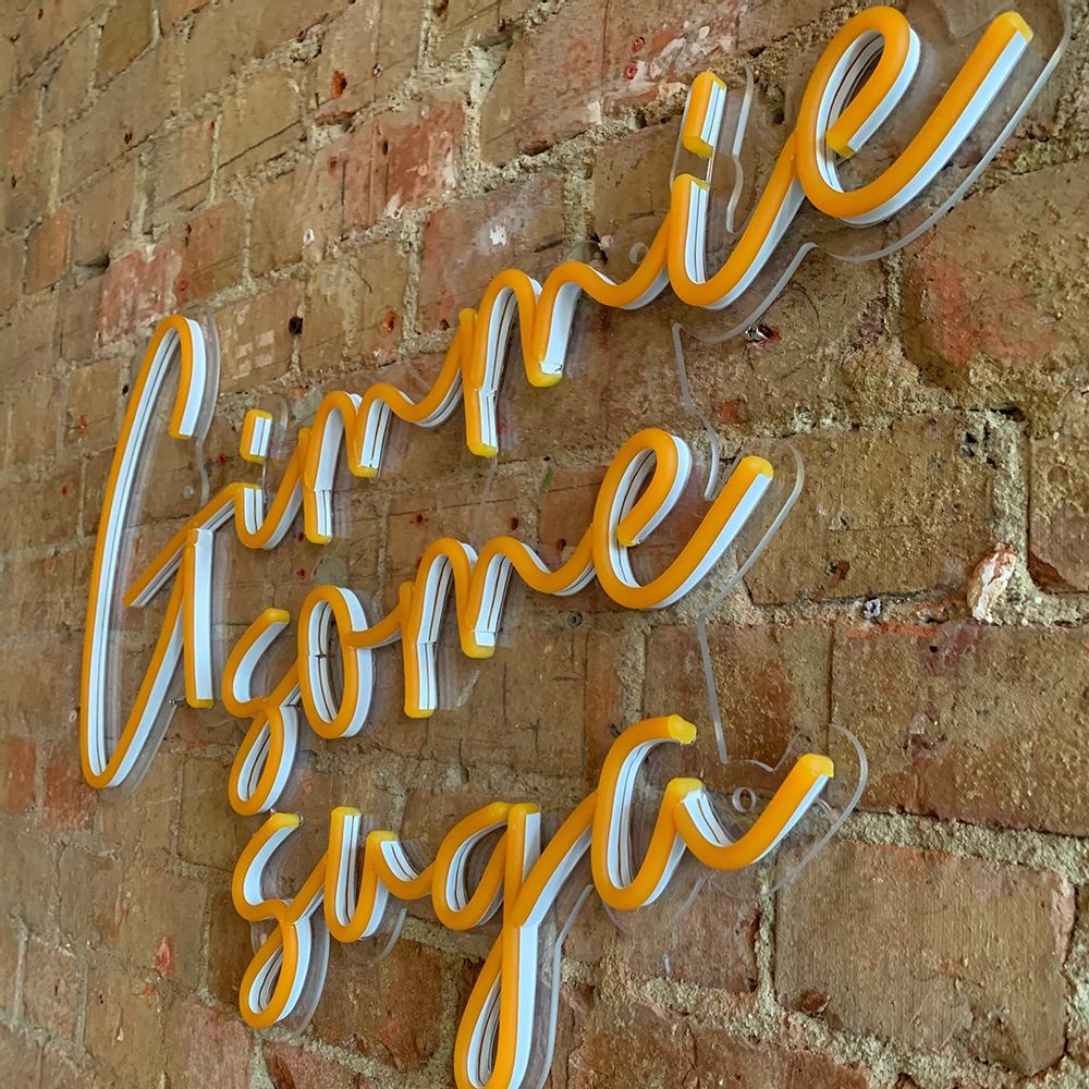 Other wall decoration - 'GIMMIE SOME SUGA' ORANGE NEON LED WALL MOUNTABLE SIGN - LOCOMOCEAN