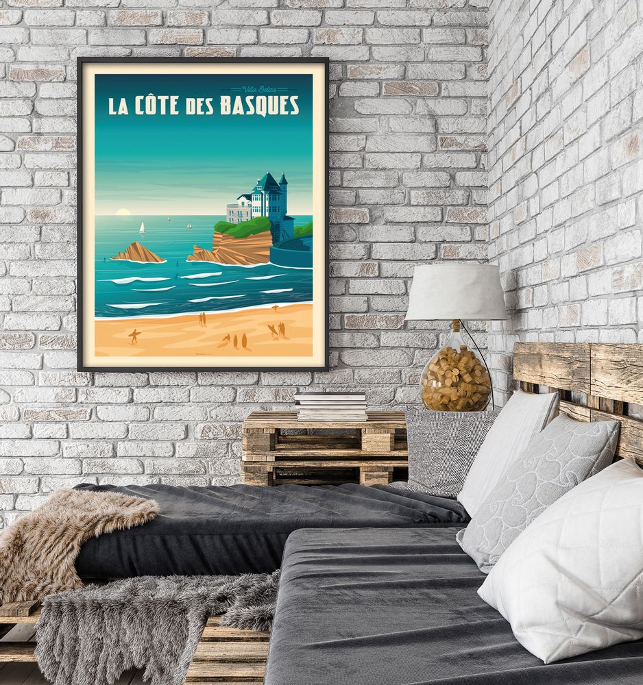 Poster - TOULOUSE FRANCE VINTAGE TRAVEL POSTER | TOULOUSE FRANCE - QUAI DE LA DAURADE POSTER CITY ILLUSTRATION - OLAHOOP TRAVEL POSTERS