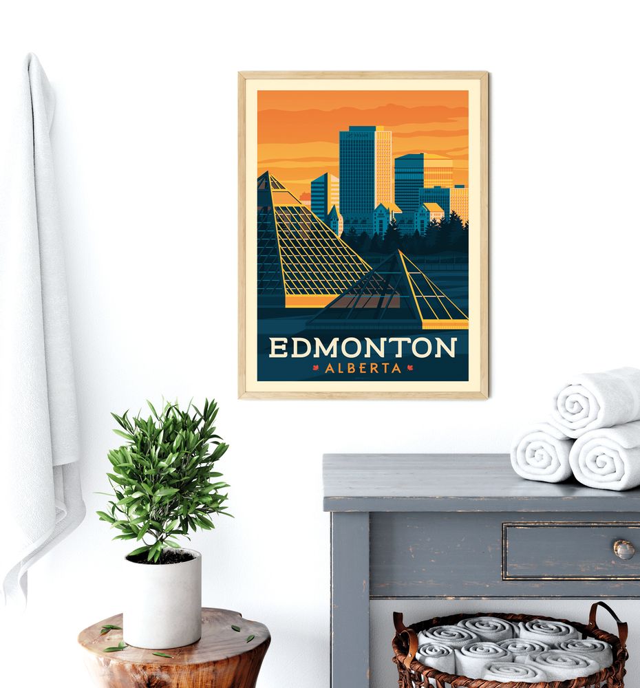 Poster - MONTREAL QUEBEC CANADA VINTAGE TRAVEL POSTER | MONTREAL QUEBEC CANADA - CLOCK TOWER CITY ILLUSTRATION POSTER - OLAHOOP TRAVEL POSTERS