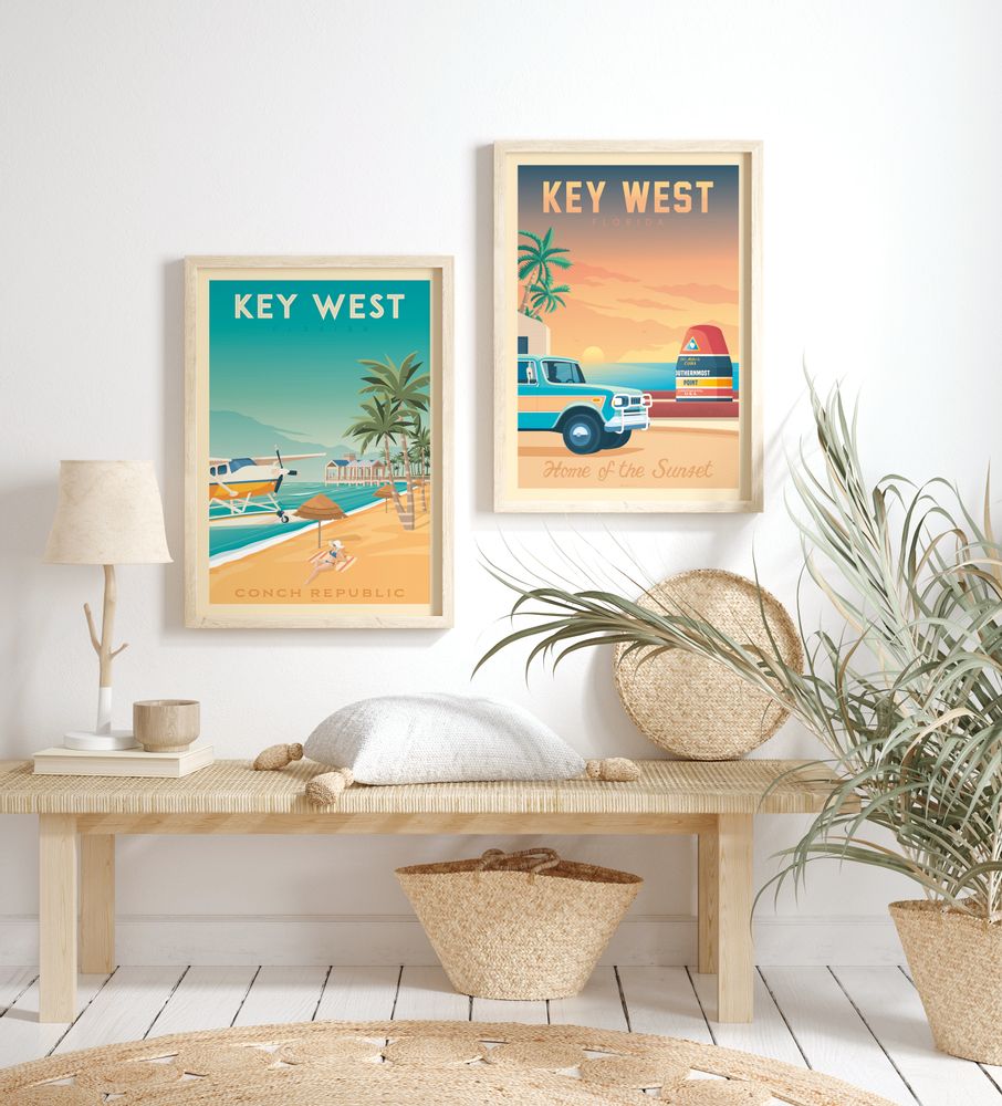 Poster - HAWAII WAIKIKI BEACH VINTAGE TRAVEL POSTER - OLAHOOP TRAVEL POSTERS