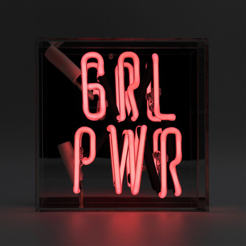 Table lamps - 'Girl Power' Mini Glass Neon Sign - LOCOMOCEAN