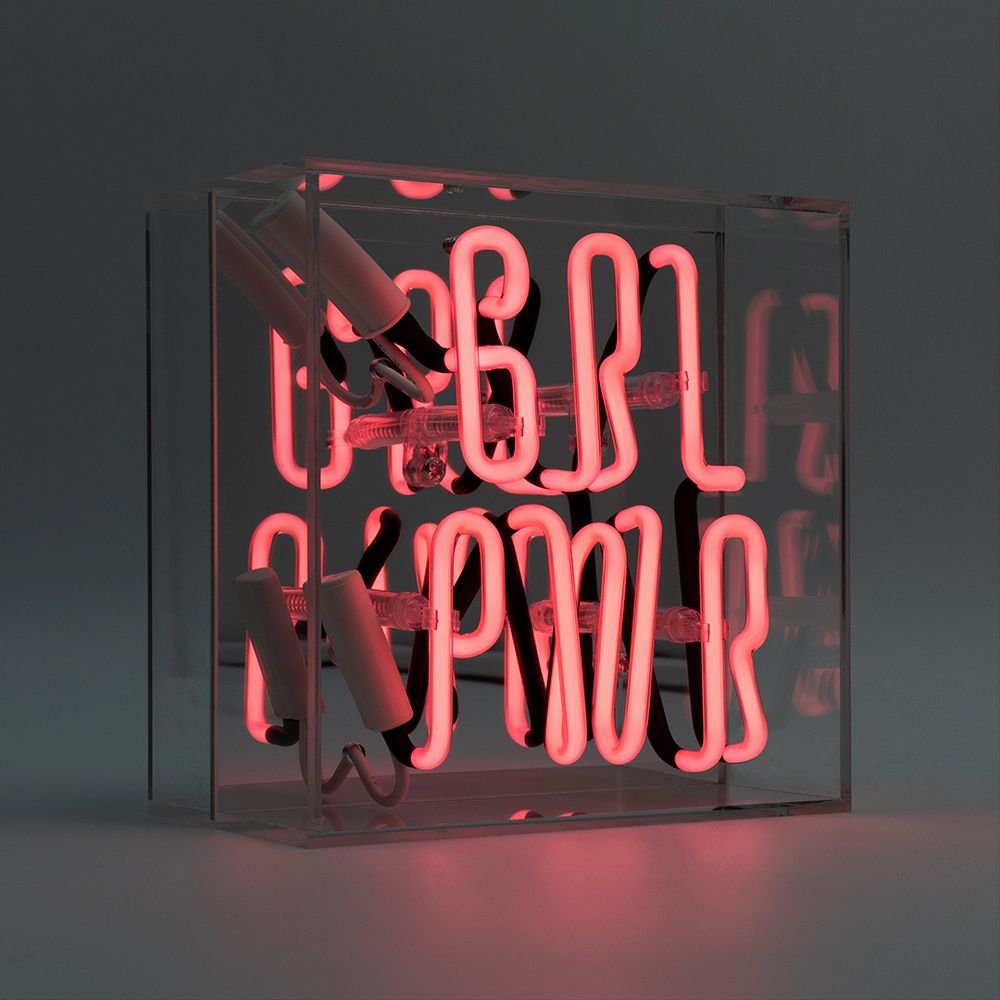 Table lamps - 'Girl Power' Mini Glass Neon Sign - LOCOMOCEAN