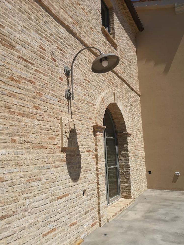 Outdoor wall lamps - Large Industrial Brass hat wall light 777 for main entry or wall  - ANDROMEDA LIGHTING