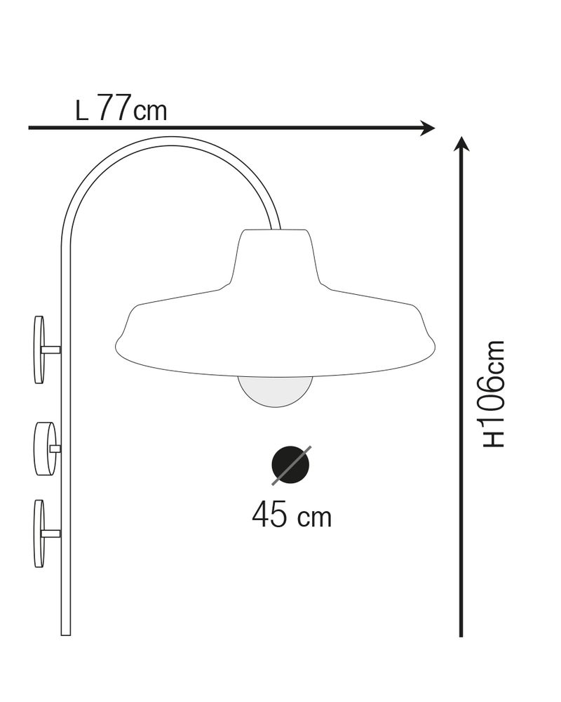 Outdoor wall lamps - Large Industrial Brass hat wall light 777 for main entry or wall  - ANDROMEDA LIGHTING