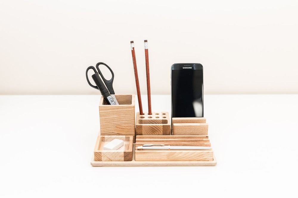 Range-tout - Organisateur de bureau en bois - PROMIDESIGN