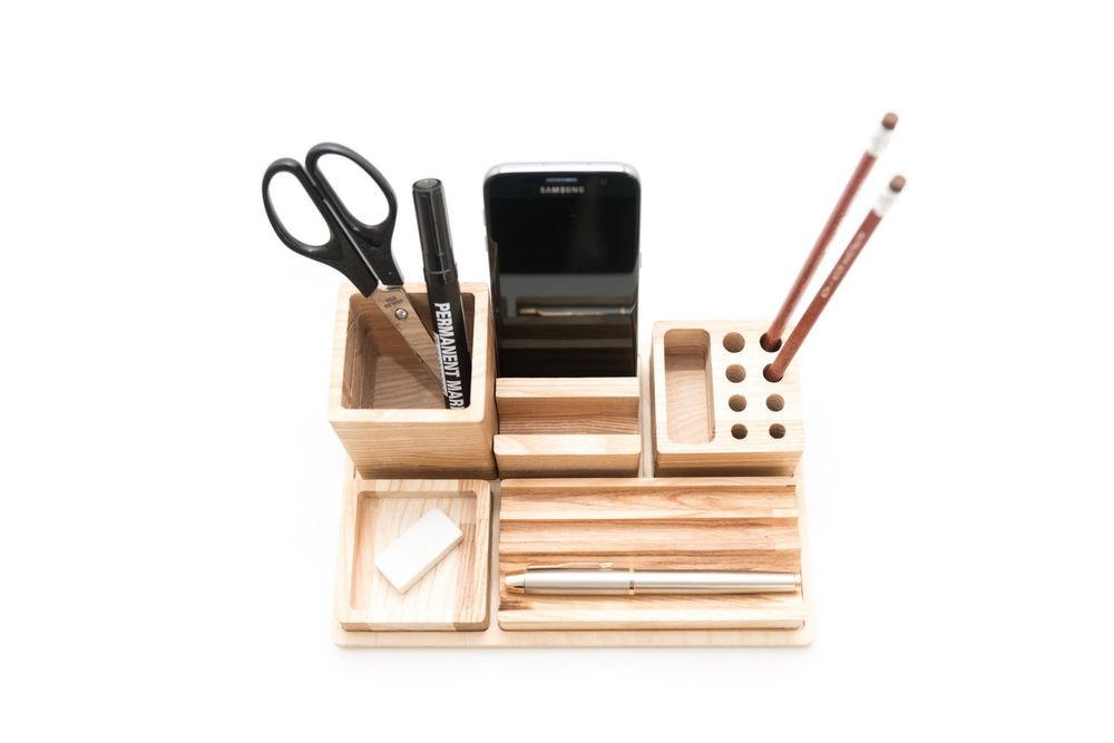 Range-tout - Organisateur de bureau en bois - PROMIDESIGN