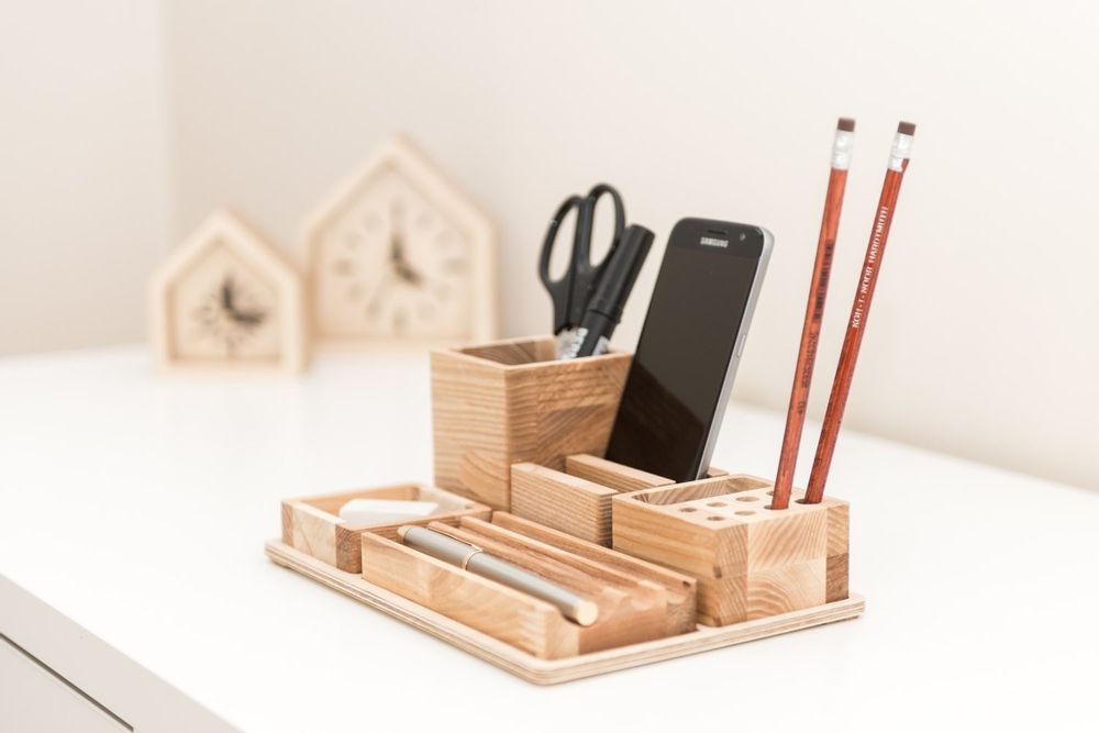 Range-tout - Organisateur de bureau en bois - PROMIDESIGN