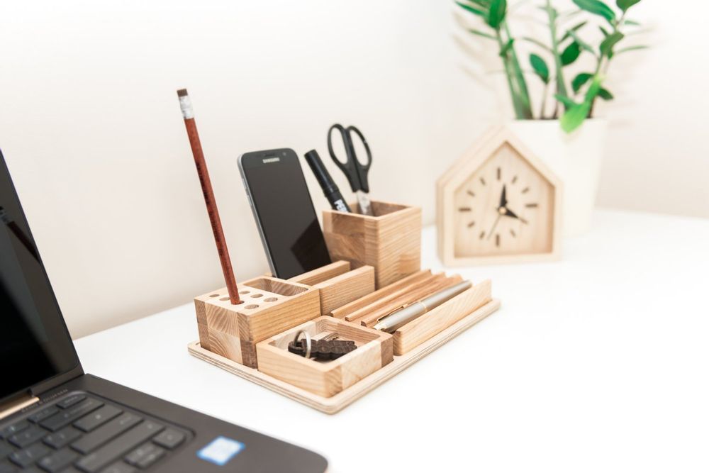 Range-tout - Organisateur de bureau en bois - PROMIDESIGN