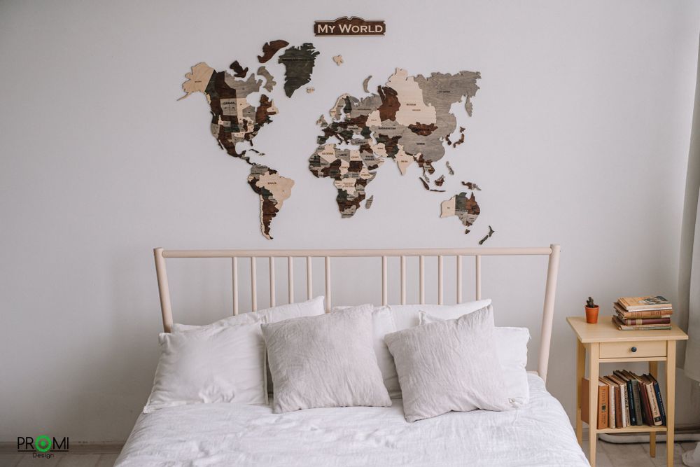 Other wall decoration - Wooden Multicolored World Map - PROMIDESIGN