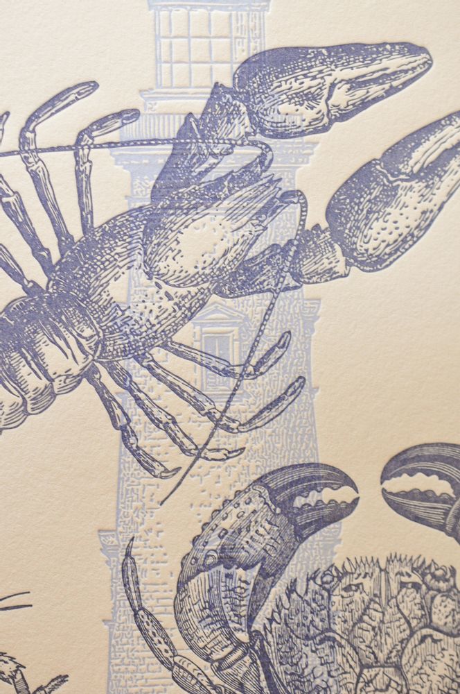 Poster - Art Print Crustaceans from the Breton coasts - L'ATELIER LETTERPRESS