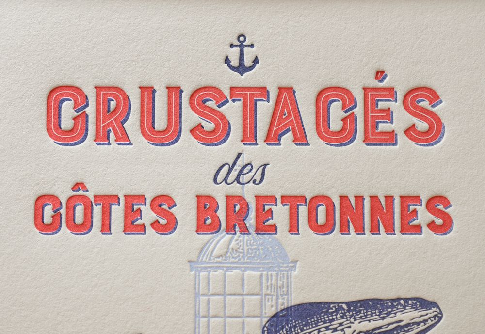 Poster - Art Print Crustaceans from the Breton coasts - L'ATELIER LETTERPRESS