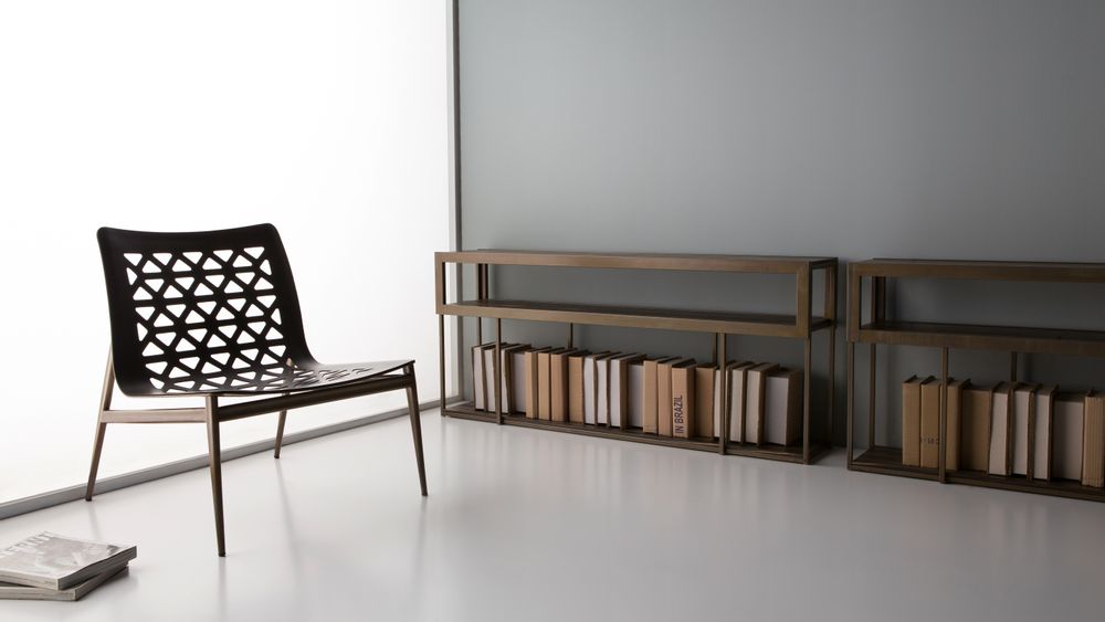 Lounge chairs - EGO chaise longue - metal+leather - DOIMO BRASIL