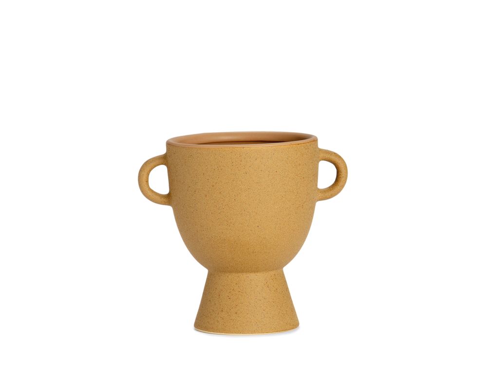 Vases - BROWN CERAMIC VASE 19.5X14X18 CM AX71190 - ANDREA HOUSE