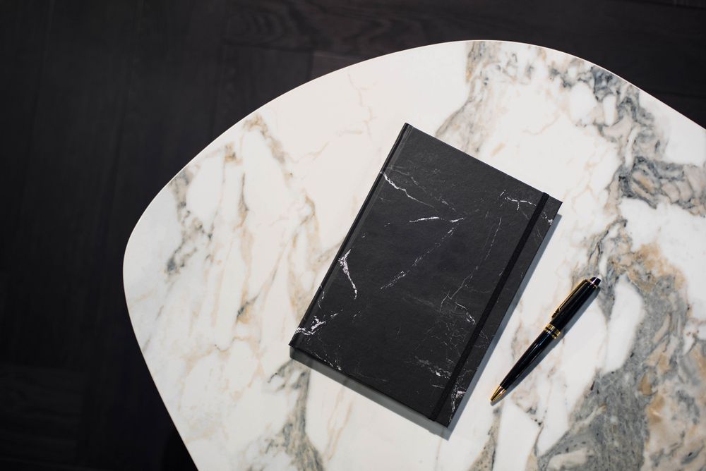 Stationery - Marble Noir | Limited Edition Hardcover stonepaper notebook - PAPER ON THE ROCKS