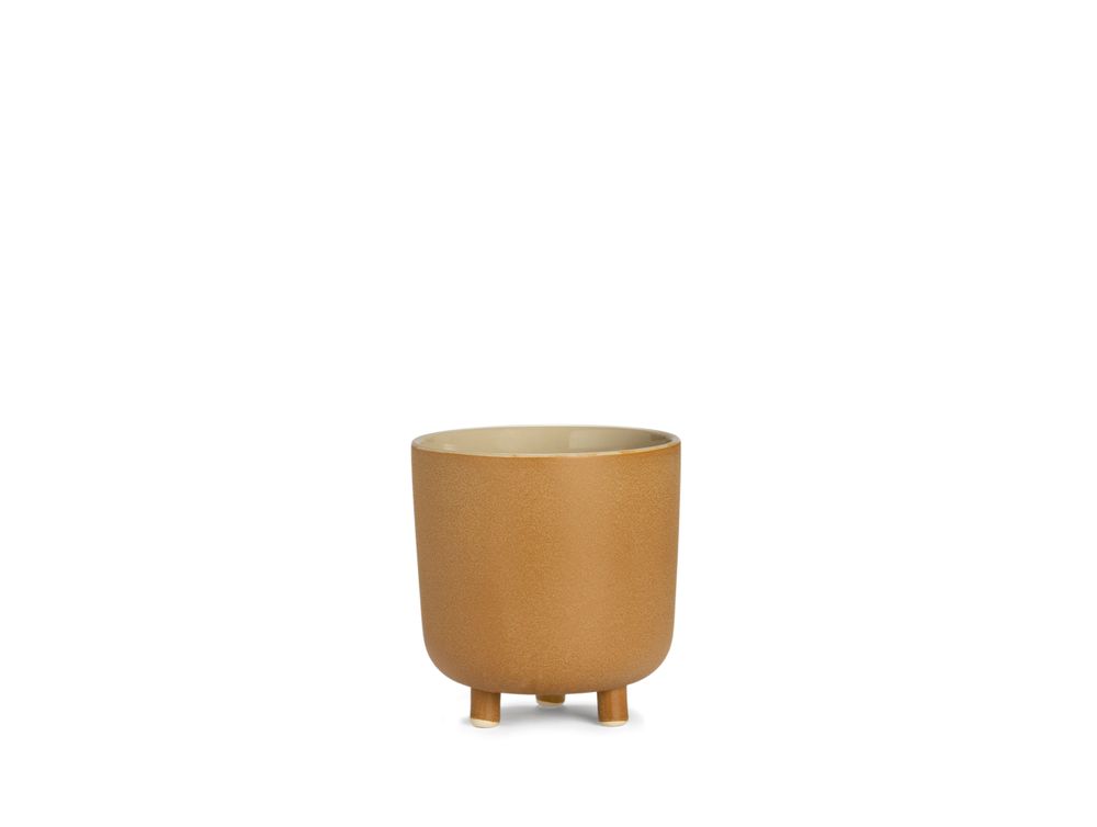Flower pots - Ceramic flowerpot beige Ø21.5x23 cm AX71194 - ANDREA HOUSE