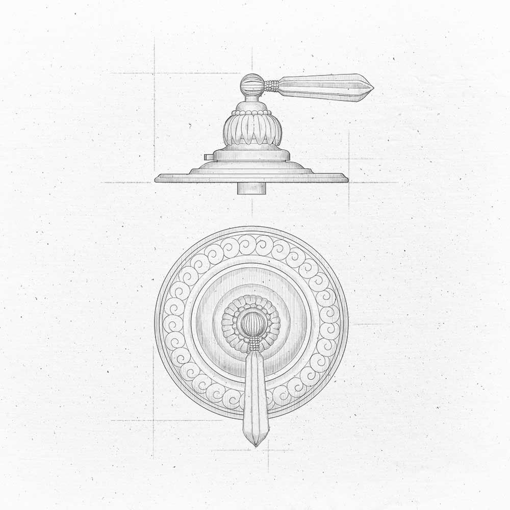 Robinetterie - Ensemble douche (mitigeur, robinets,douchette), Collection Oiseaux du paradis - VOLEVATCH