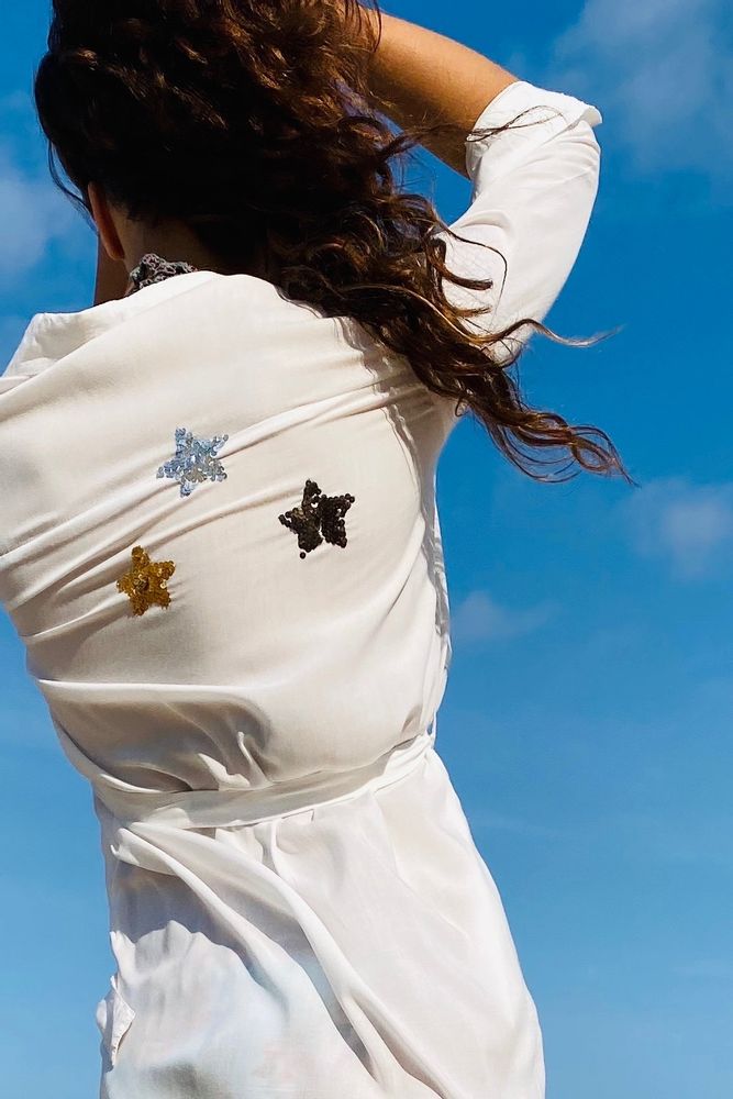Prêt-à-porter - Robe longue boutonnée chemisier Star - MON ANGE LOUISE