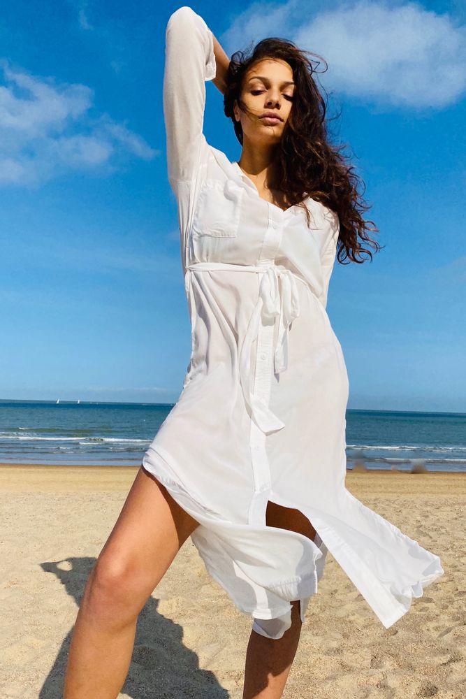 Prêt-à-porter - Robe longue boutonnée chemisier Star - MON ANGE LOUISE