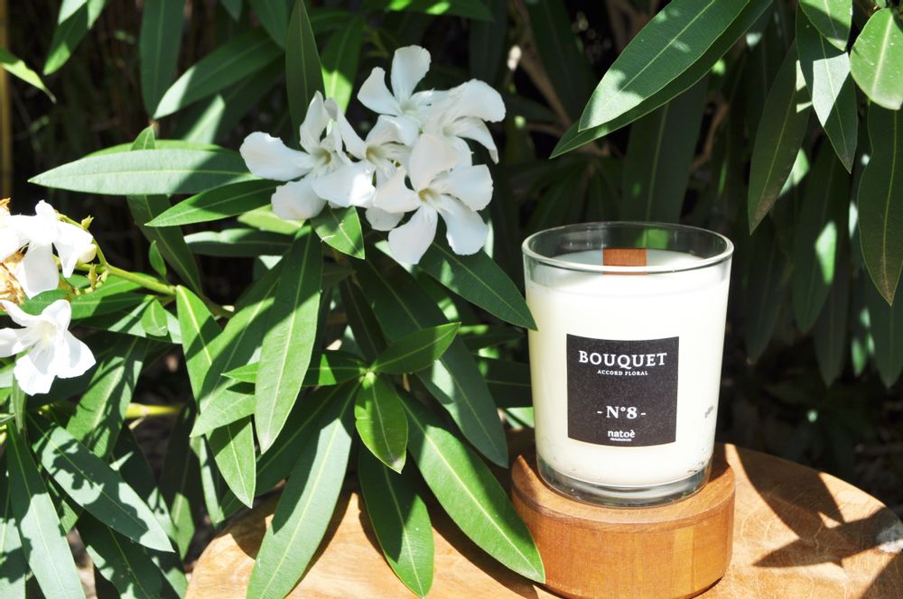 Caskets and boxes - TECK ROUND BOX BOUQUET CANDLE - NATOÈ FRAGRANCES