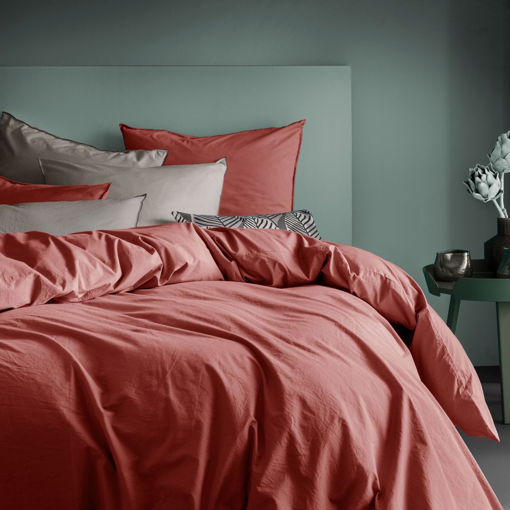 Chambres d'hôtels - Linge de lit Douceur lavée - BLANC CERISE