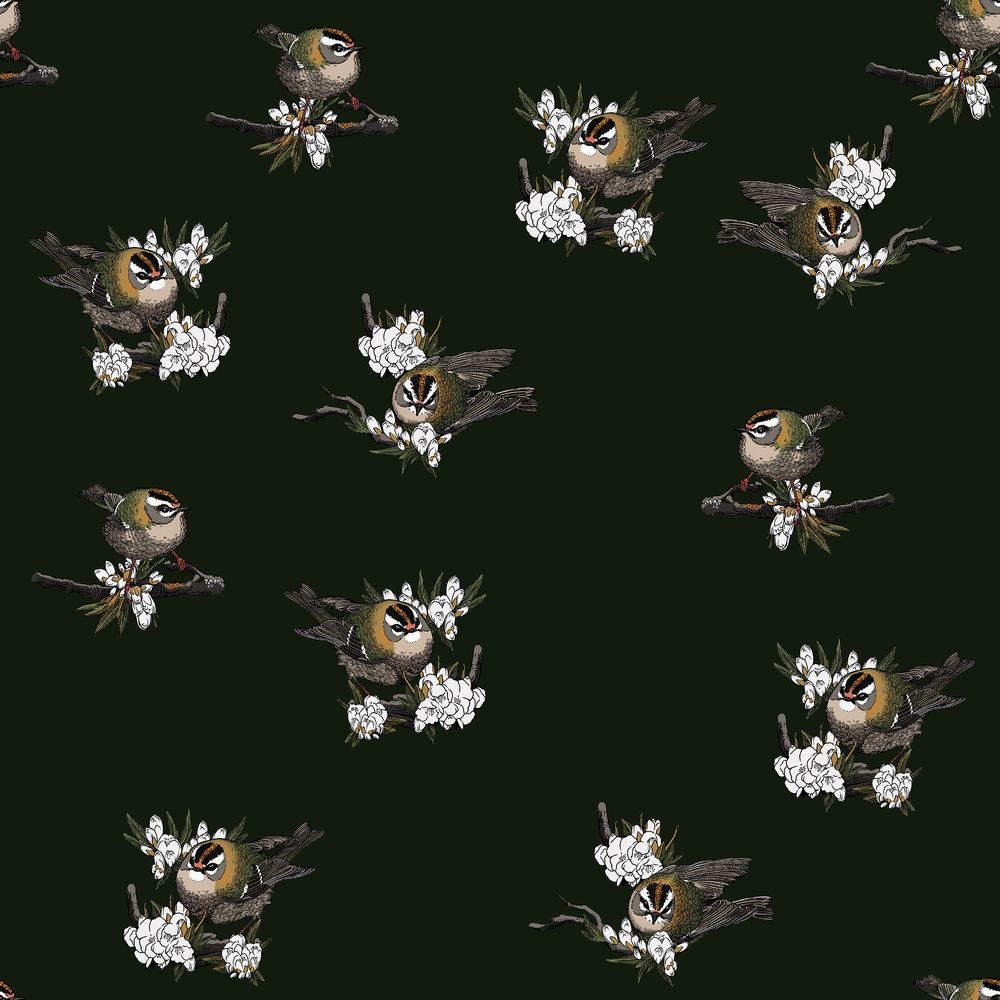 Wallpaper - Le Roi Huppé Quadri Vert - SIMONE ET MARCEL