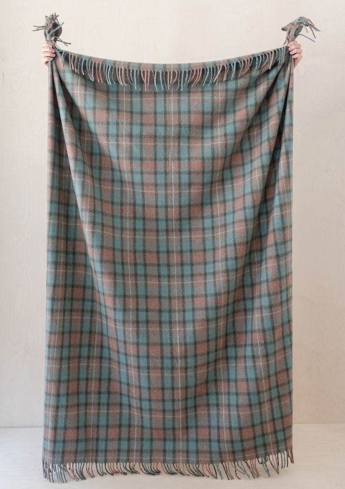 Throw blankets - Recycled Wool Blanket in Fraser Hunting Weathered Tartan - THE TARTAN BLANKET CO.