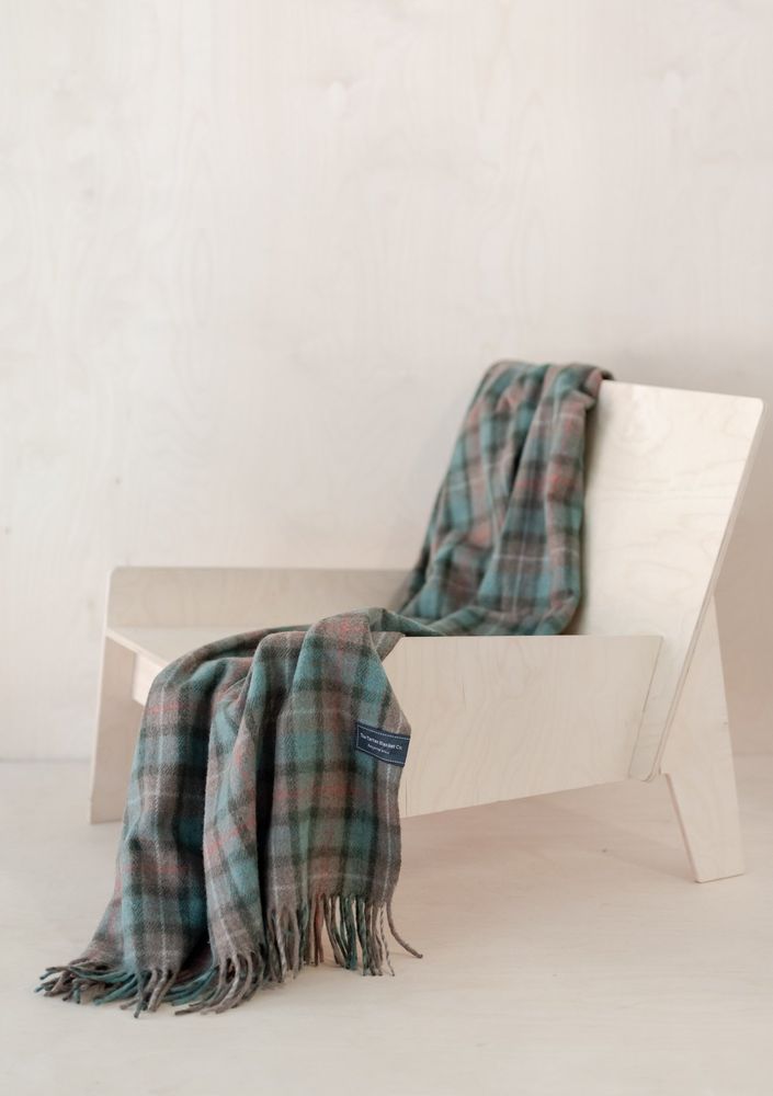 Throw blankets - Recycled Wool Blanket in Fraser Hunting Weathered Tartan - THE TARTAN BLANKET CO.