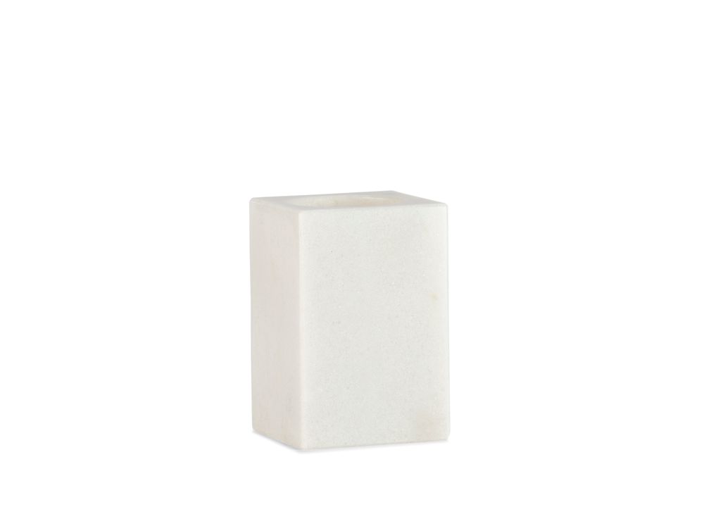 Accessoires à poser - PORTE-DENTS CARRÉ EN MARBRE BLANC 7X7X10,5 BA71163 - ANDREA HOUSE
