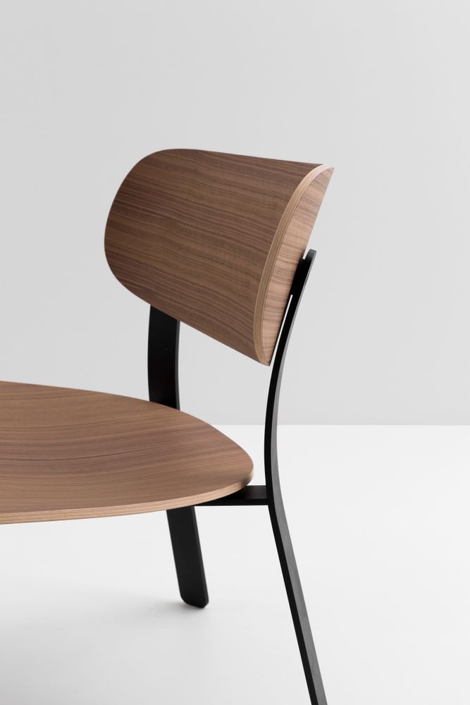 Chaises longues - Lounge Chaise SPRINGBACK Noyer Noir - CRUSO