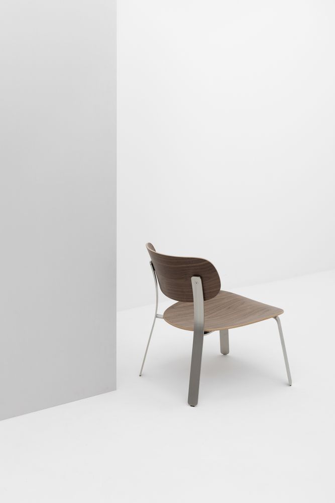Chaises longues - Lounge Chaise SPRINGBACK Noyer Acier Brossé - CRUSO