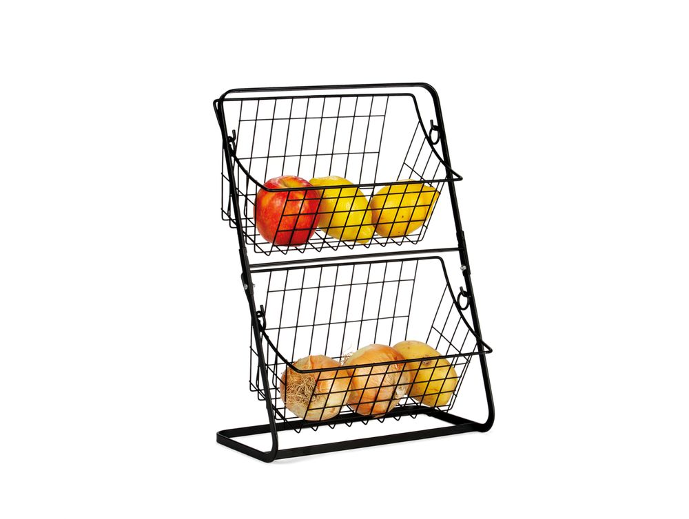 Food storage - Mini Storage Shelf Metal Black 28x15x38.5 cm CC71125 - ANDREA HOUSE