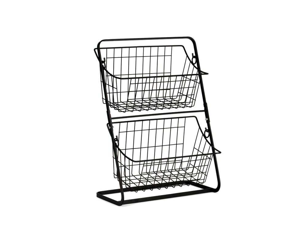 Food storage - Mini Storage Shelf Metal Black 28x15x38.5 cm CC71125 - ANDREA HOUSE